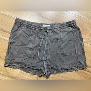 O'Neill Women's Gray Drawstring Elastic-Waist Athletic Shorts XL